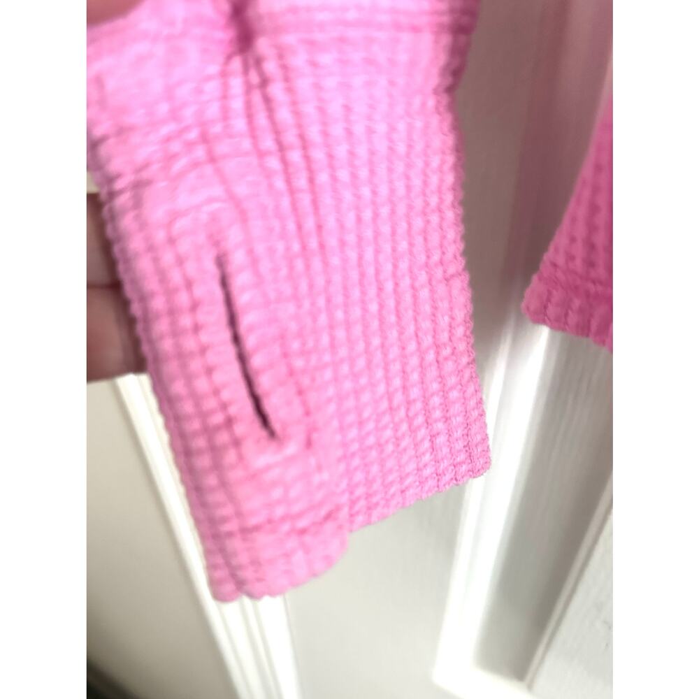 Offline by AERIE Bubblegum Pink Waffle Thermal Henley Thumbholes Oversized Sz M - Picture 6 of 7